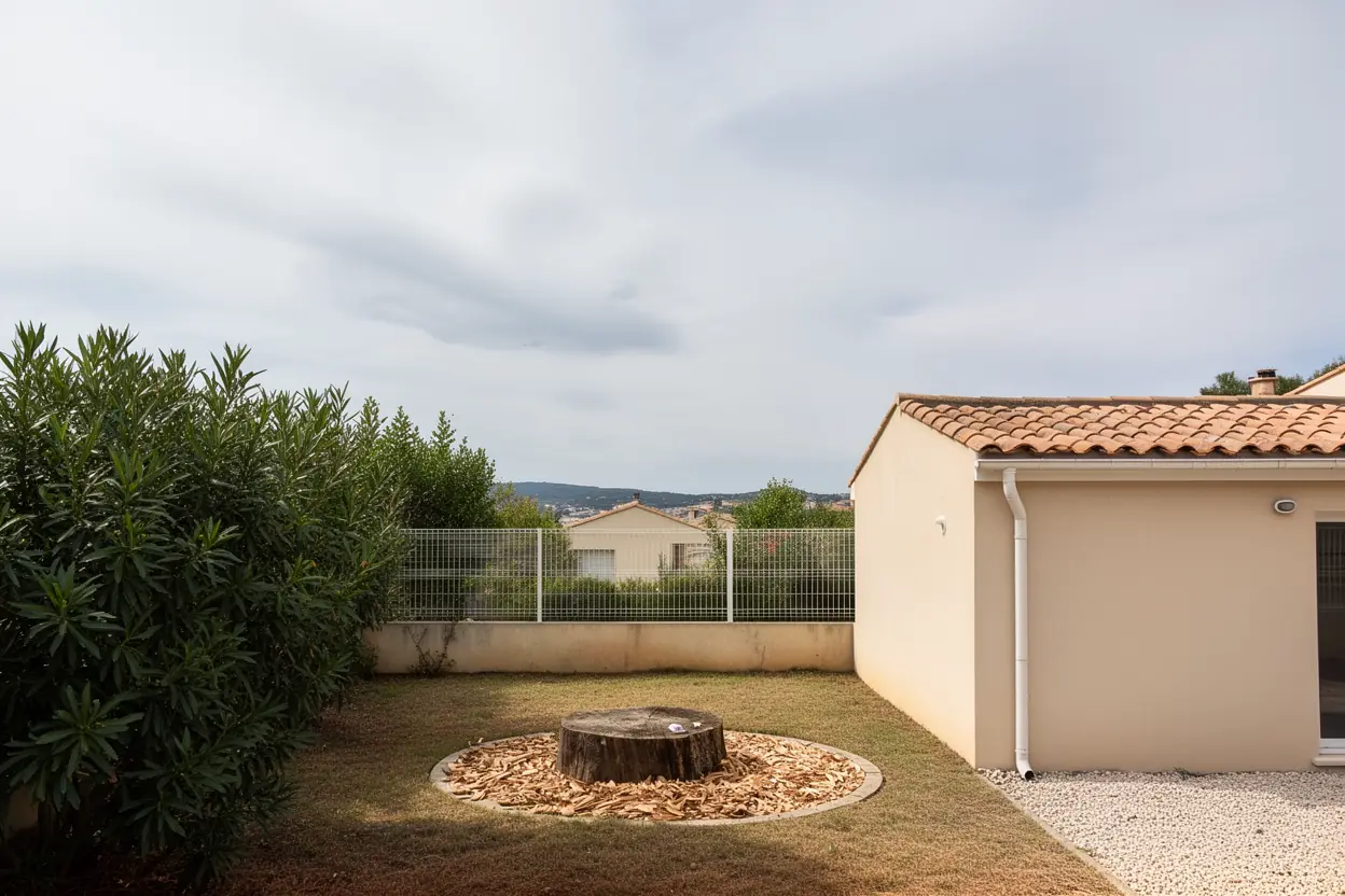 Jardin sécurisé après abattage du pin à La Seyne-sur-Mer