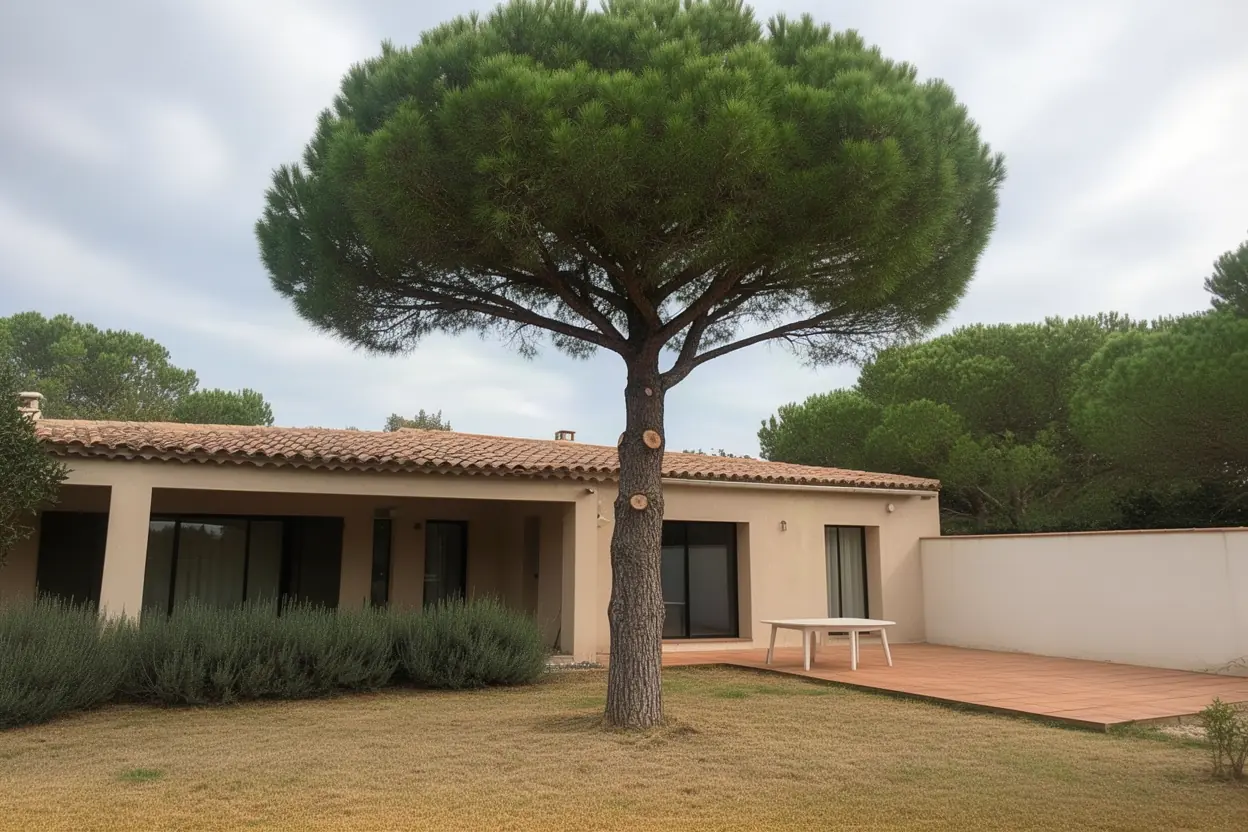 Pin éclairci à Toulon après taille douce du houppier