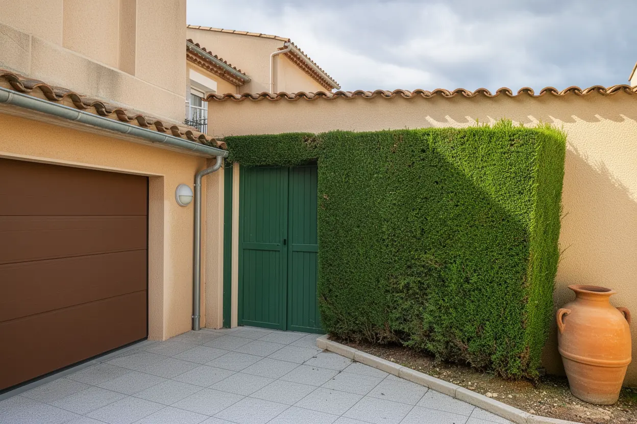 Cyprès alignés après taille soignée à Toulon